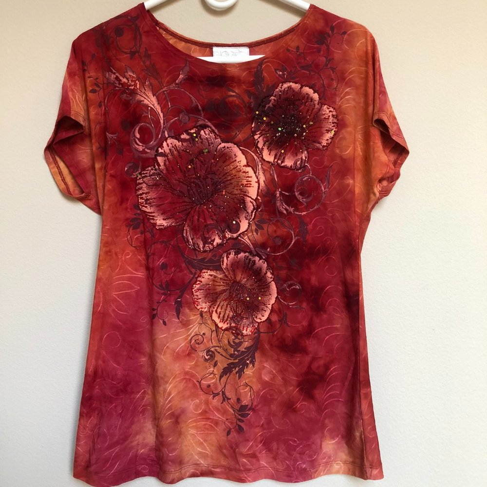Dress barn Floral Shirt Small